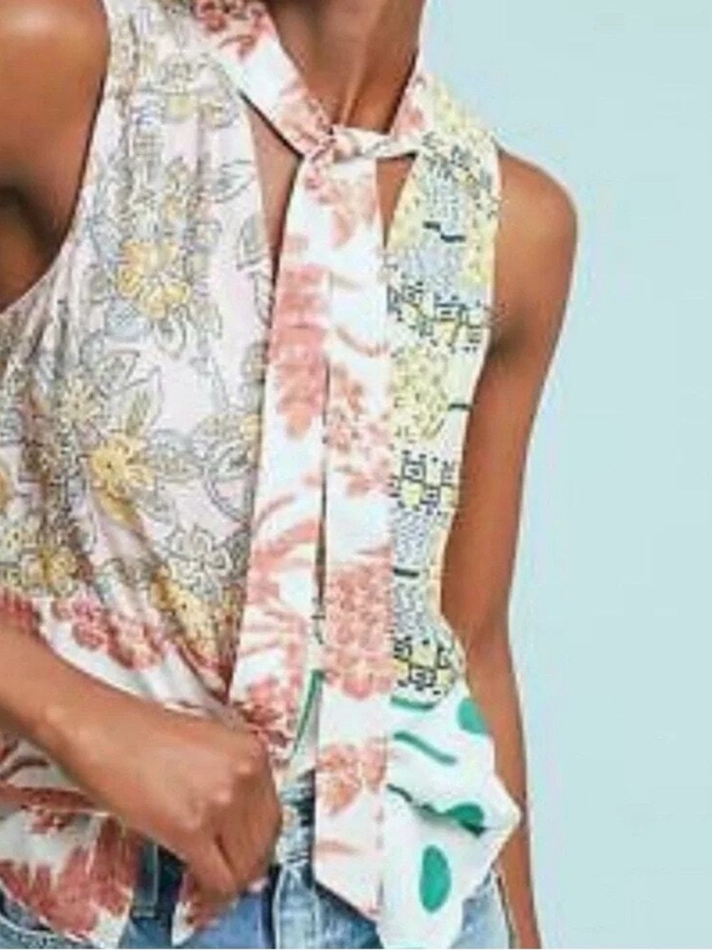 Moulinette Soeurs by Anthropologie Multi-Print Sleeveless Blouse - Size M